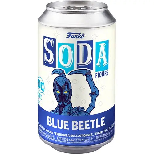 Blue Beetle Soda Figure with Blue Beetle Beetle Vinyl Figure on Can