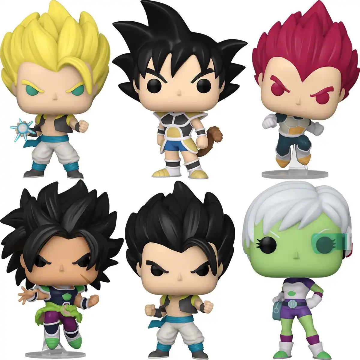 Collection of Dragon Ball Z Funko Pop vinyl figures featuring various characters in their signature poses.