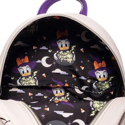 Black Daisy Duck Halloween Mini Backpack featuring Lounge the Cat