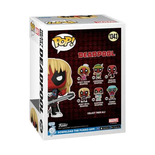 Heavy Metal Deadpool Funko Pop box showcasing the Deadpool Parody figure #1343