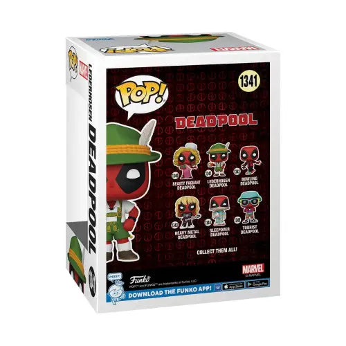 Deadpool Parody Lederhosen Funko Pop Vinyl Figure #1341 displayed in its box