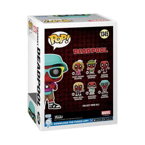 Funko Pop box for Deadpool Parody Tourist Deadpool figure #1345 display