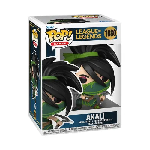 League of Legends Akali Funko Pop vinyl figure in box, collectible Akali Funko Pop