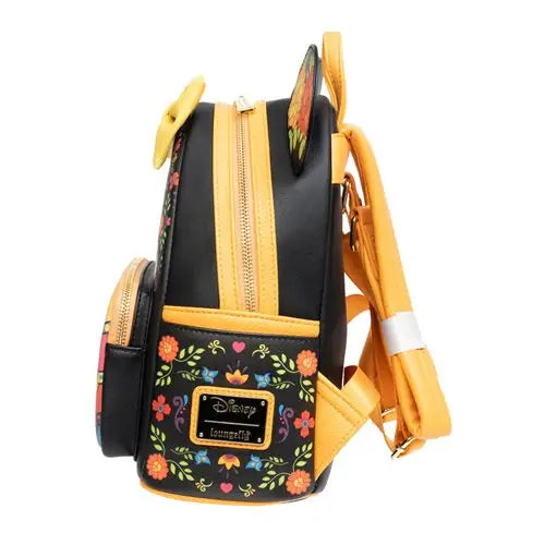 Cute Minnie Mouse Sugar Skull mini-backpack with zipper closure.
