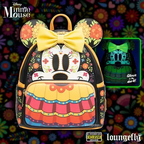 Disney Minnie Mouse Sugar Skull backpack for Dia de los Muertos.