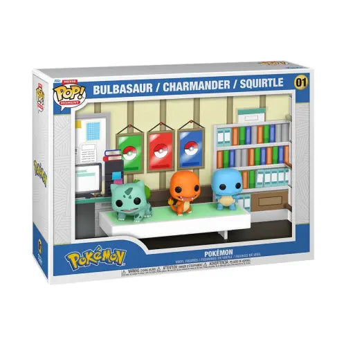 Pokémon Funko Pop Diorama featuring Bulbasaur, Charmander, and Squirtle Deluxe Moment