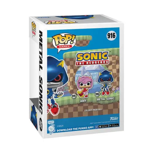 Funko Pop Games Sonic the Hedgehog Metal Sonic figure box displaying collectible art