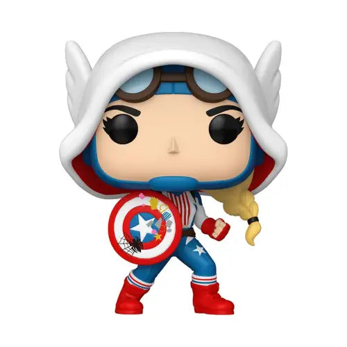 Captain Carter Funko Pop vinyl figure displayed with Spider-Gwen Gwenverse Cap-Gwen