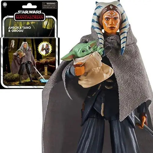 Vintage Collection Deluxe Ahsoka Tano & Grogu Action Figures - Close-up of person toy with bag