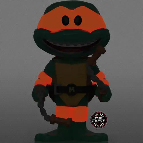 Glow-in-the-dark Michelangelo figurine from Teenage Mutant Ninja Turtles Funko Soda Vinyl Figure