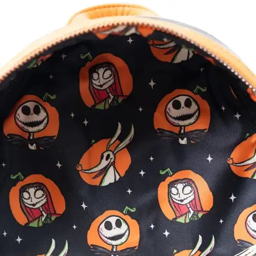 Nightmare Before Christmas Glow Mini Backpack featuring Jack and Sally faces