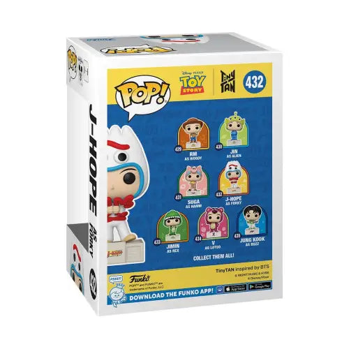 Funko Pop of Forky in spork costume from Toy Story x TinyTAN featuring BTS J-Hope