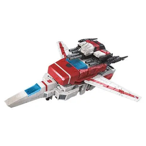 12-inch Transformers Generations War Siege Commander Jetfire toy airplane with gun.