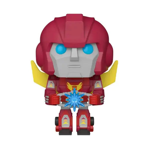 Red and yellow Transformers Hot Rod Funko Pop Vinyl Figure #147 with Matrix