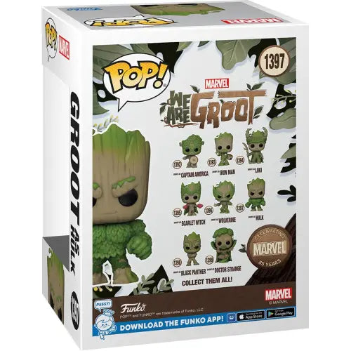 We Are Groot as Hulk Funko Pop! Vinyl Figure #1397 box with vibrant design