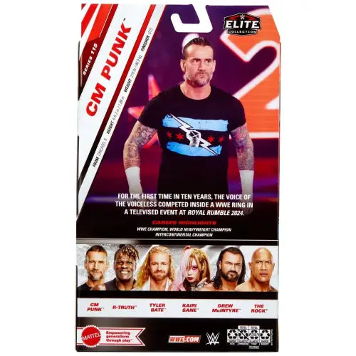 WWE Elite Collection Series 115 CM Punk Action Figure packaging display image