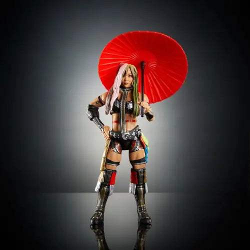 WWE Elite Collection Kairi Sane action figure with red umbrella for collectors