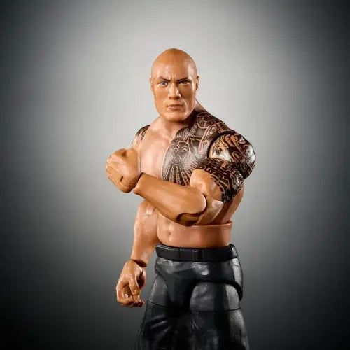 Dwayne The Rock Johnson action figure from WWE Elite Collection Series 115 displayed