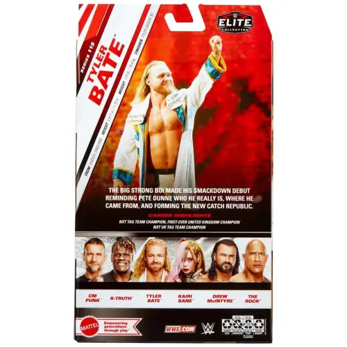 WWE Elite Collection Series 115 Tyler Bate action figure packaging display