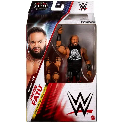 WWE Elite Collection Series 118 Jacob Fatu action figure displayed highlighting elite collection