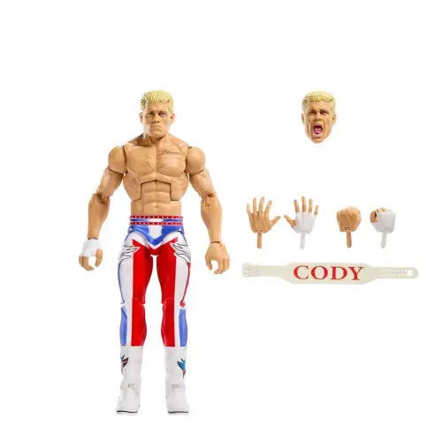 WWE Top Picks 2025 Elite Cody Rhodes Action Figure with Accessories from the Picks Elite Collection