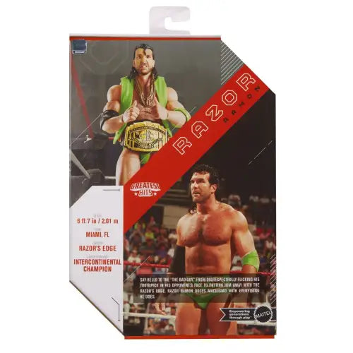 WWE Ultimate Edition Razor Ramon action figure packaging showcasing collectible design