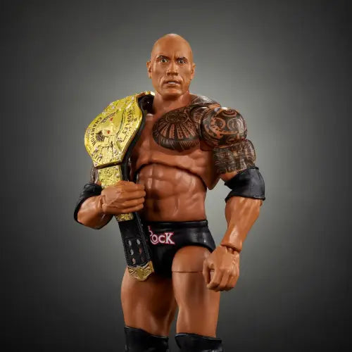 WWE Ultimate Edition The Rock action figure with championship belt for collectors