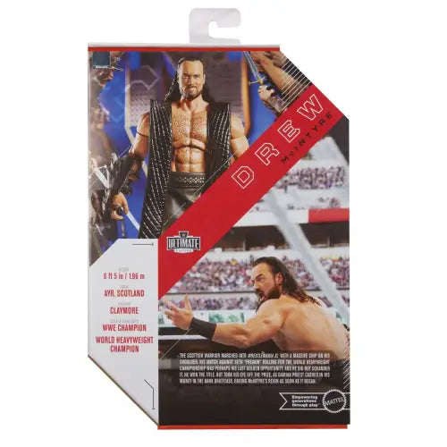 Drew McIntyre action figure packaging from WWE Ultimate Edition Wave 26, collectible toy