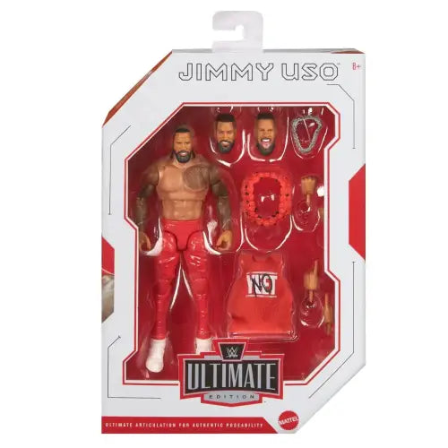 WWE Ultimate Edition Jimmy Uso action figure in packaging, collectible WWE ultimate series