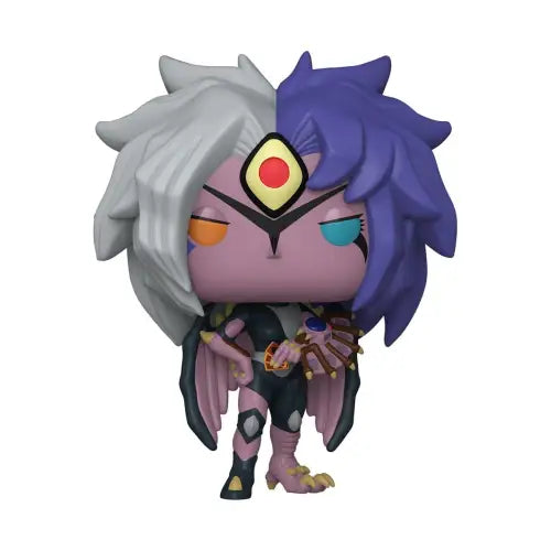Stylized purple-skinned Yubel Funko Pop Vinyl Figure #1871 with split-colored hair