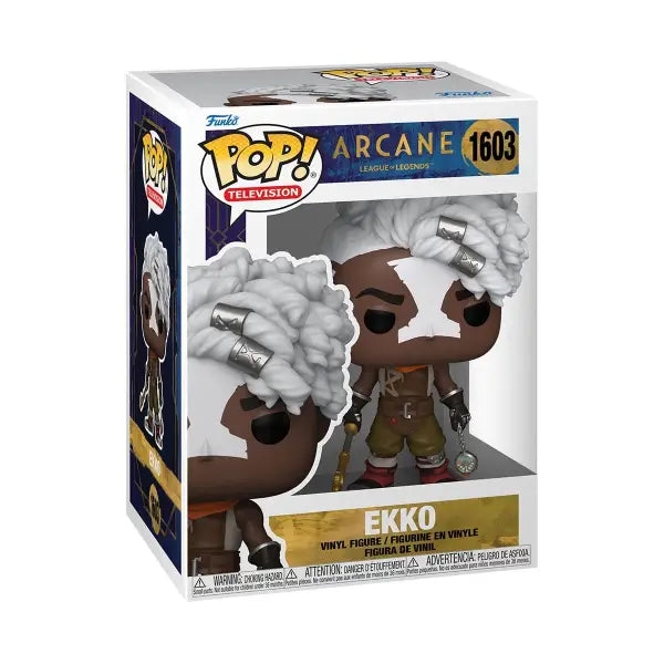 Ekko Funko Pop vinyl figure from Arcane, featuring white hair and goggles