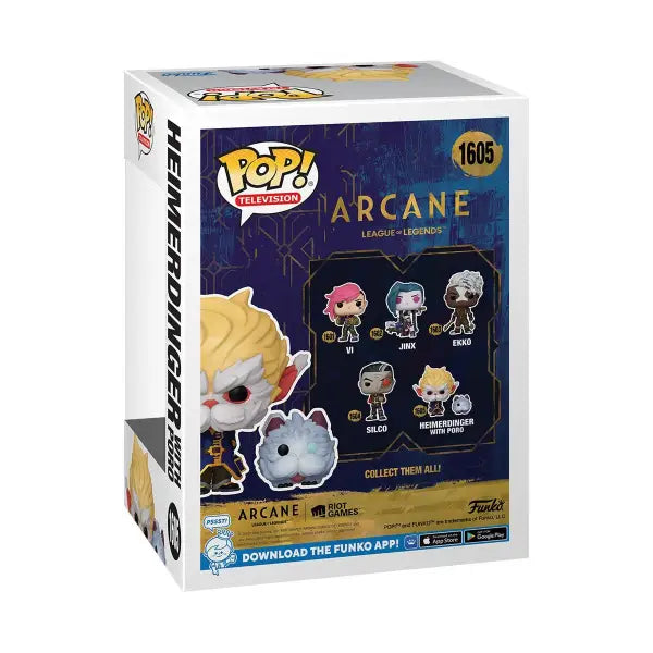 Arcane League of Legends Heimerdinger with Poro Funko Pop vinyl figure box display