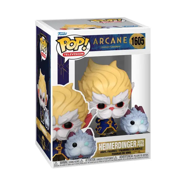 Heimerdinger with Poro Funko Pop from Arcane series in original packaging