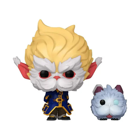 Cartoon-style Heimerdinger and Poro Funko Pop vinyl figure from League of Legends