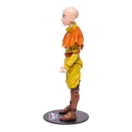 Aang Avatar State Gold Label Action Figure with Person Figurine in Yellow Shirt