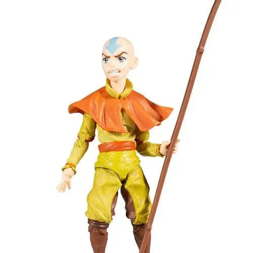 Aang 7-inch Action Figure with Ultra Articulation - Toy man figure with stick