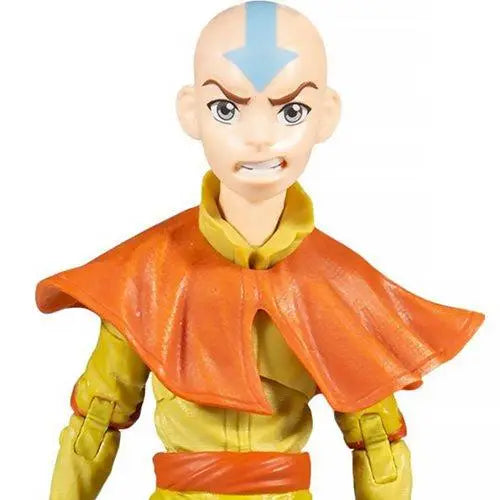Aang 7-Inch Action Figure with Ultra Articulation: Close up of man with cape.