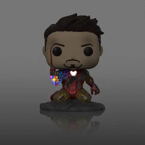 Iron Man Glow-in-the-Dark Deluxe Pop! vinyl figure in dark background