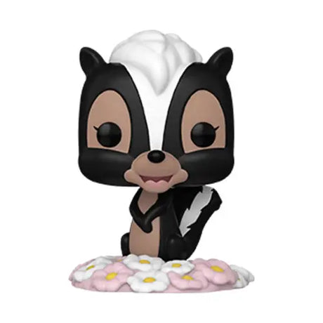 Bambi Flower Funko Pop figure #1434 of Flower the skunk on pink flowers