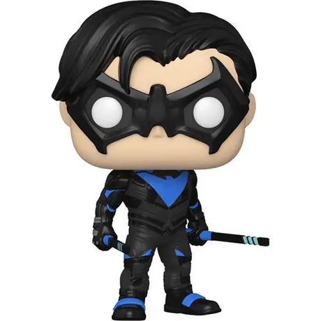 Black Panther Funko Pop Marvel 2 displayed in Nightwing Gotham Knights Pop Vinyl Figure