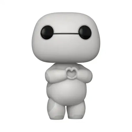 Big Hero 6 Baymax figure with heart hands, white round body and black eyes