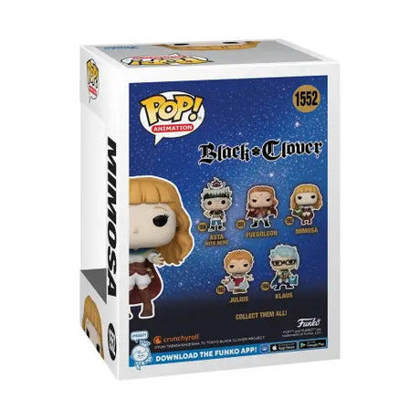 Black Clover Mimosa Funko Pop! Vinyl Figure #1552 box featuring various character designs