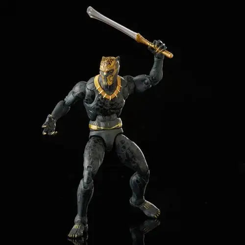 Black Panther statue displayed in Erik Killmonger Marvel Legends Action Figure