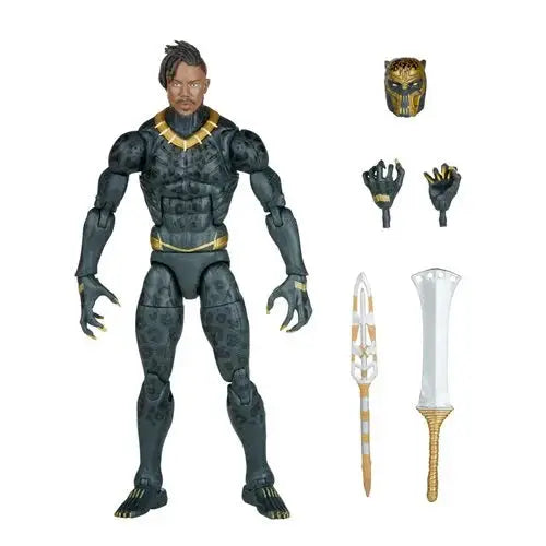 Black Panther action figure displayed in Erik Killmonger Marvel Legends Legacy product.