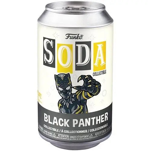 Black Panther beer can displayed in Wakanda Forever vinyl figure