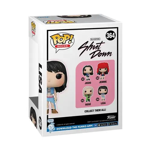 Blackpink Lisa Funko Pop vinyl figure displayed in product packaging.