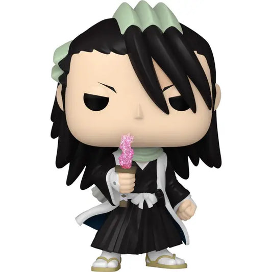 Byakuya Kuchiki Funko Pop figure with black hair holding a pink ice cream cone