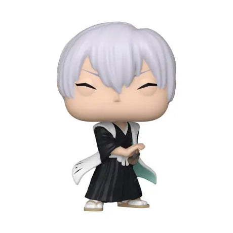 Funko Pop figure of Bleach Gin Ichimaru with silver hair in black kimono