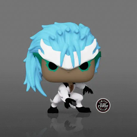 Bleach Grimmjow Jeagerjaques Funko Pop figure with spiky blue hair and martial arts outfit