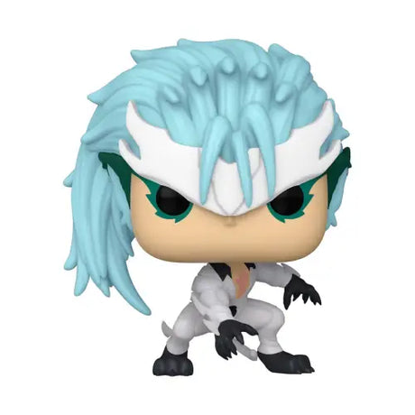 Grimmjow Jeagerjaques Funko Pop figure with spiky blue hair in a crouching pose